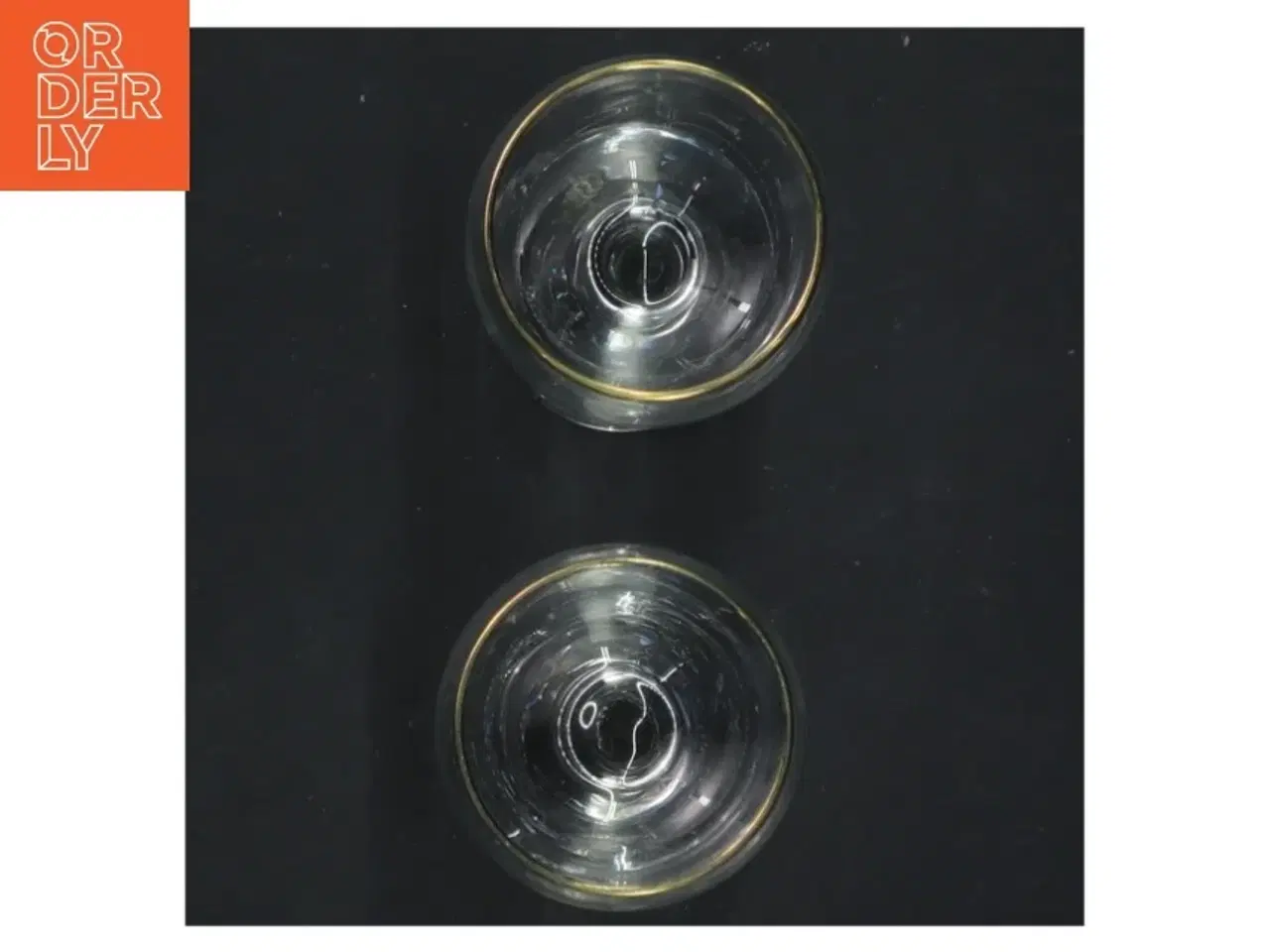 Billede 2 - Sæt med glas med guldkant (str. Ø 5x9,5 cm)