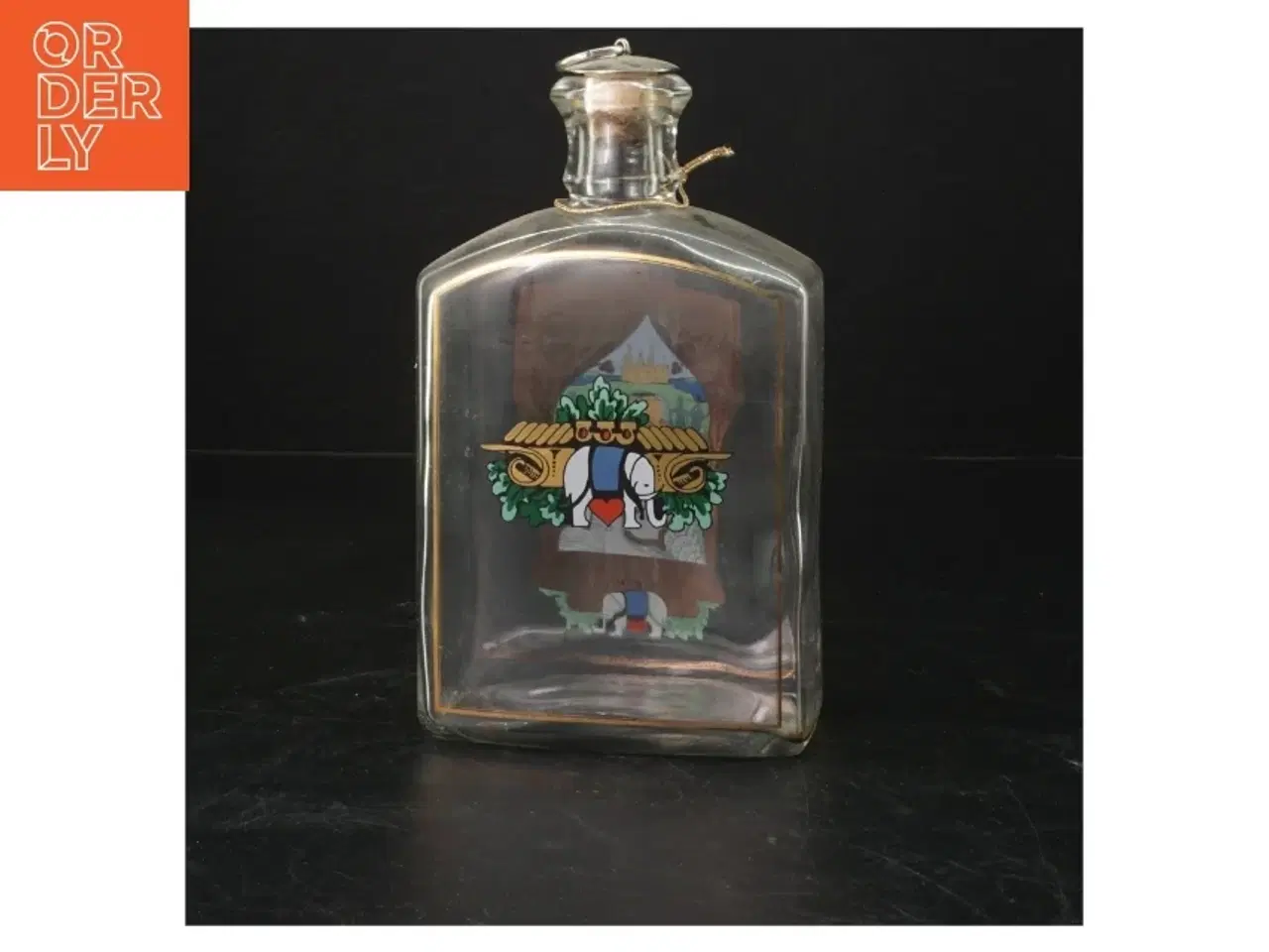 Billede 2 - Flaske med dekorativt motiv (str. 18x10,5 cm)