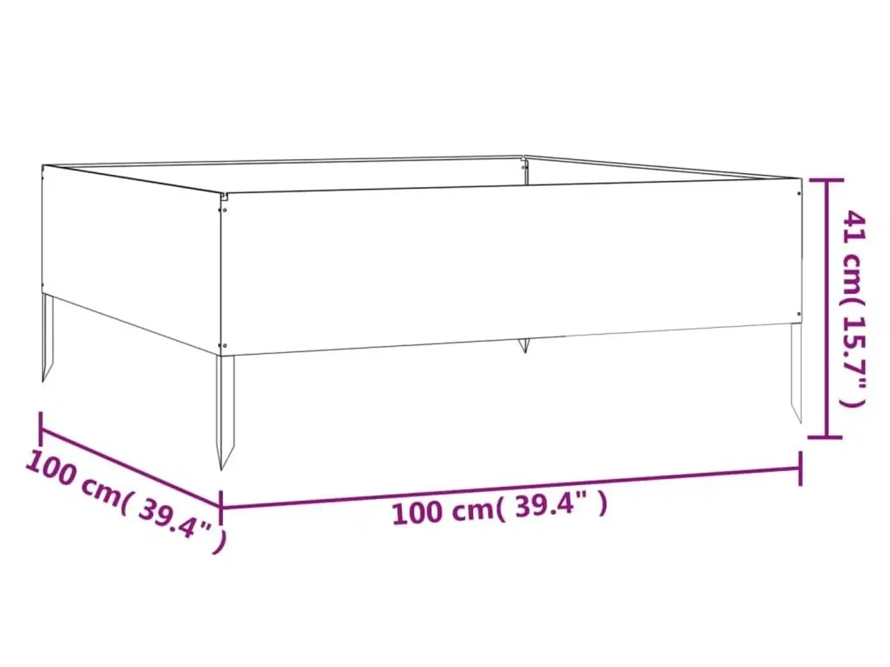 Billede 6 - Højbed 100x100x41 cm cortenstål