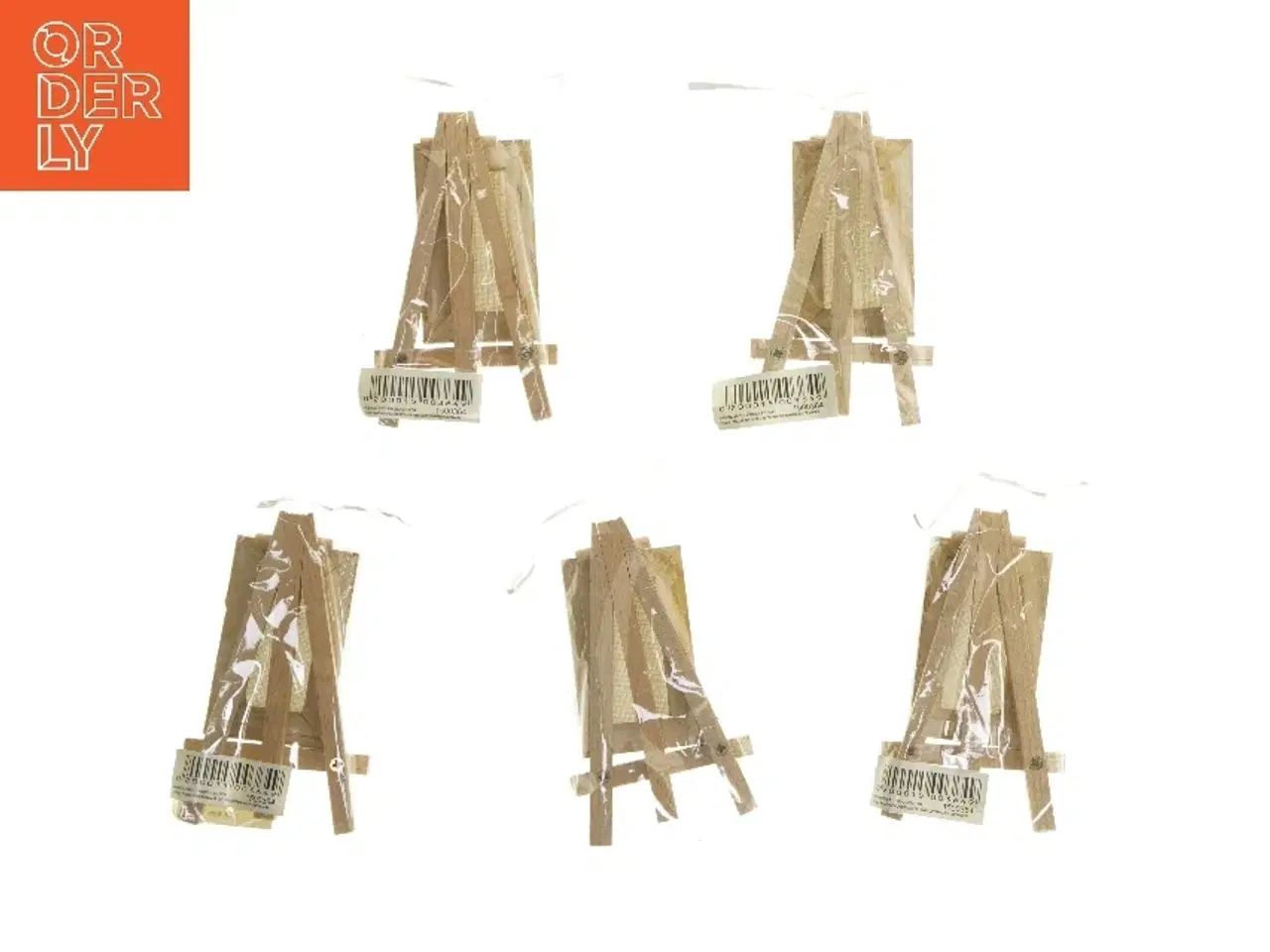 Billede 2 - Små staffelier/bordkort med lærred (str. 5 stk 5x8 cm)