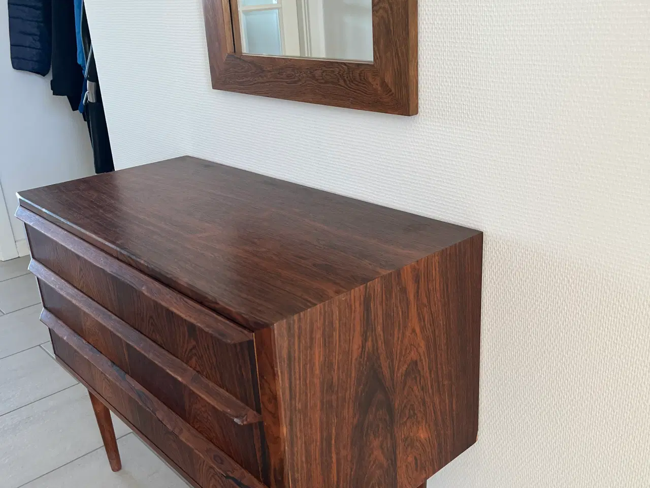Billede 1 - Palisander kommode og spejl med palisander ramme