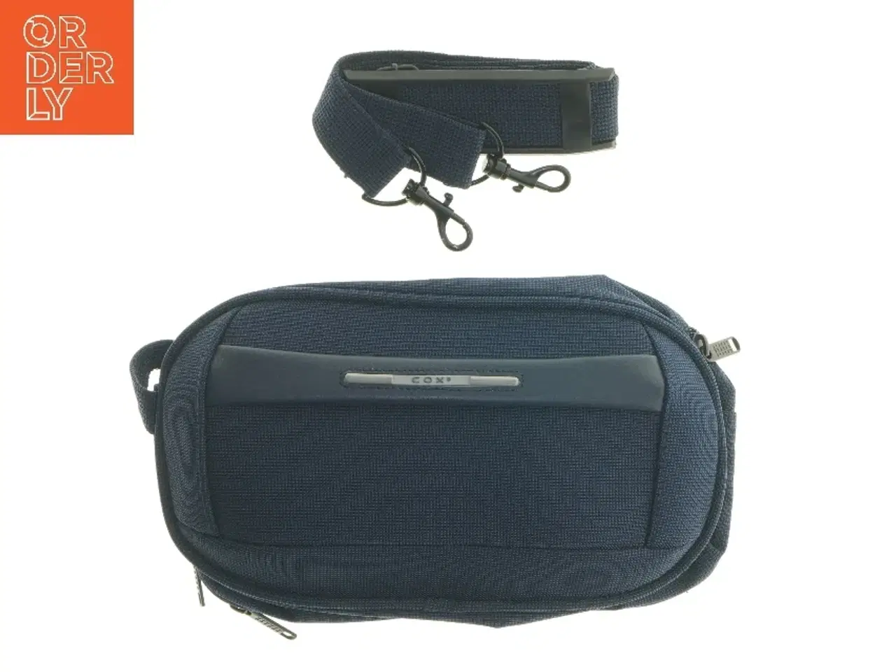 Billede 1 - Blå skuldertaske med justerbar rem fra Cox (str. 30x18 cm)