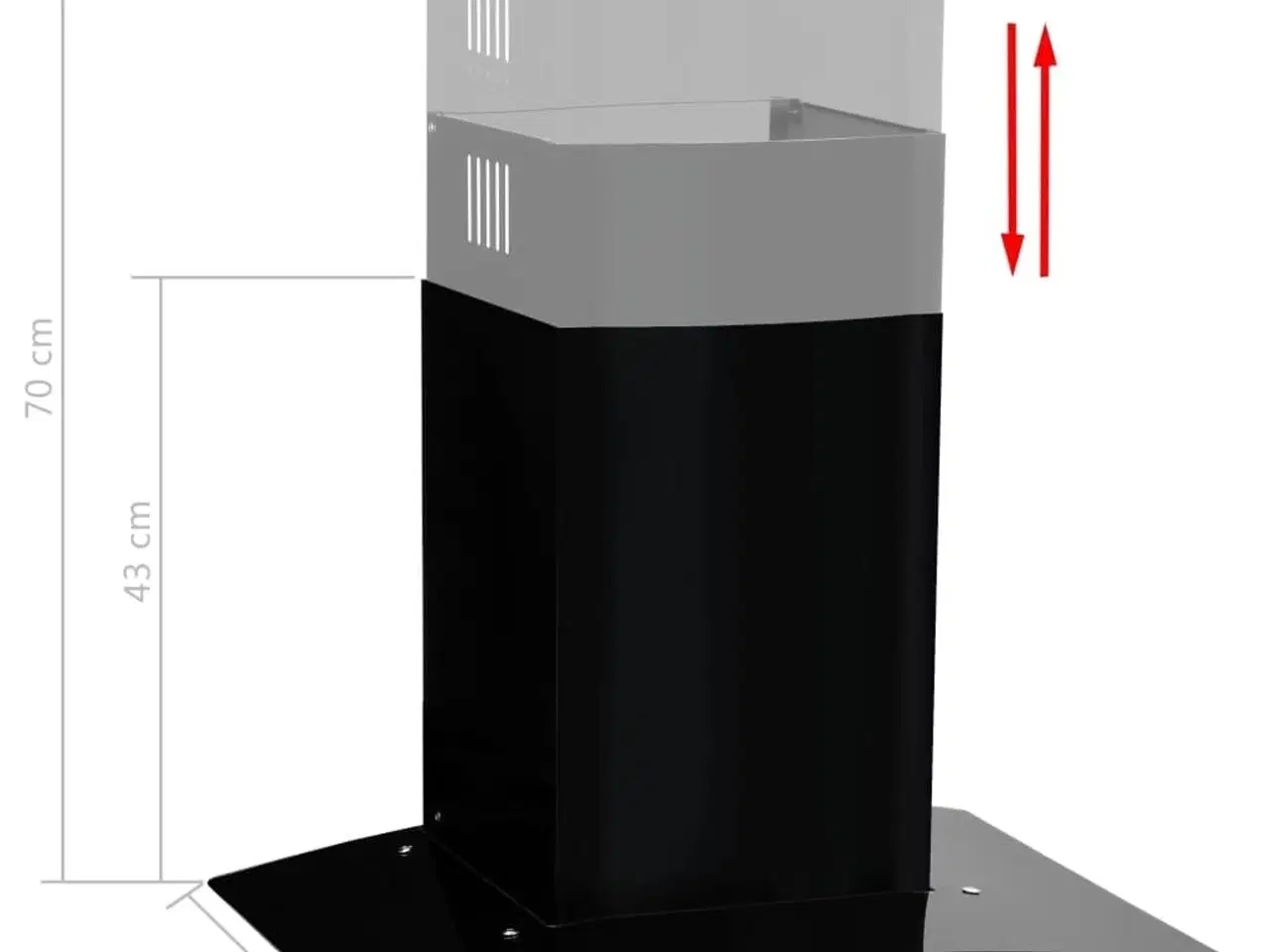 Billede 6 - Vægmonteret emhætte rustfrit stål 756 m³/t. 60 cm sort