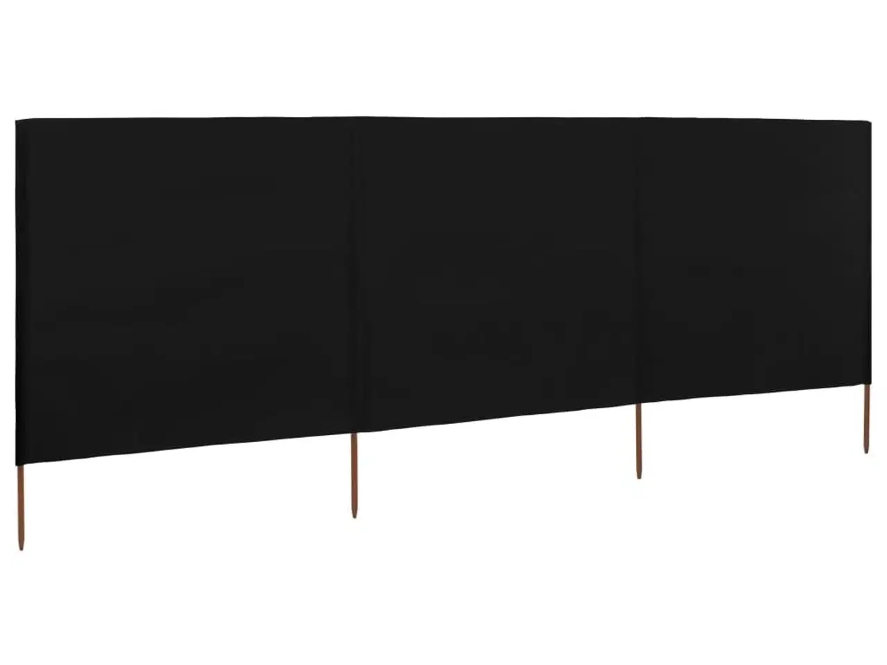 Billede 2 - 3-panels læsejl 400x120 cm stof sort
