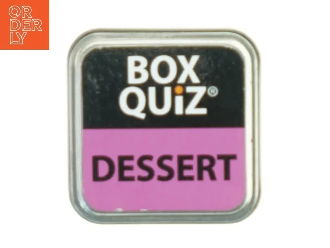 Billede 2 - Quizspil om desserter, lille metalæske (str. 6x6x3 cm)