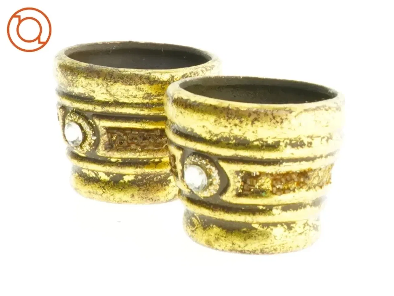 Billede 1 - Gyldne Lysestager/minipotter (str. 6 x 7 cm)