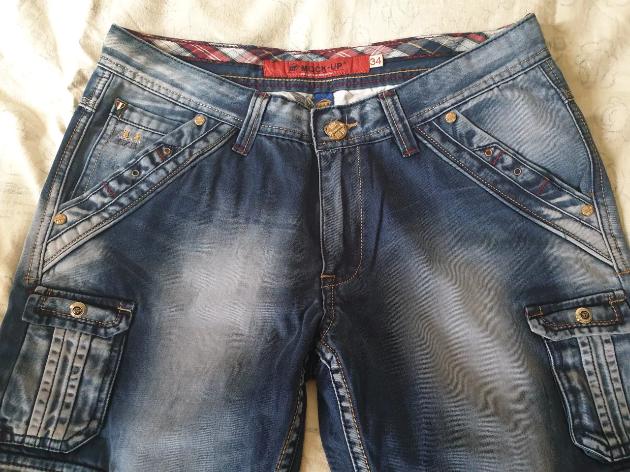 Billede 4 - Jeans, MOCK-UP, str. 34, Blå, Ubrugt Cargo