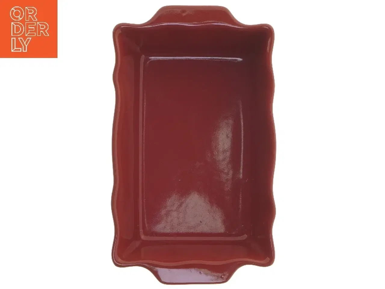 Billede 3 - Rød keramik fad (str. 7,5x24x16 cm)