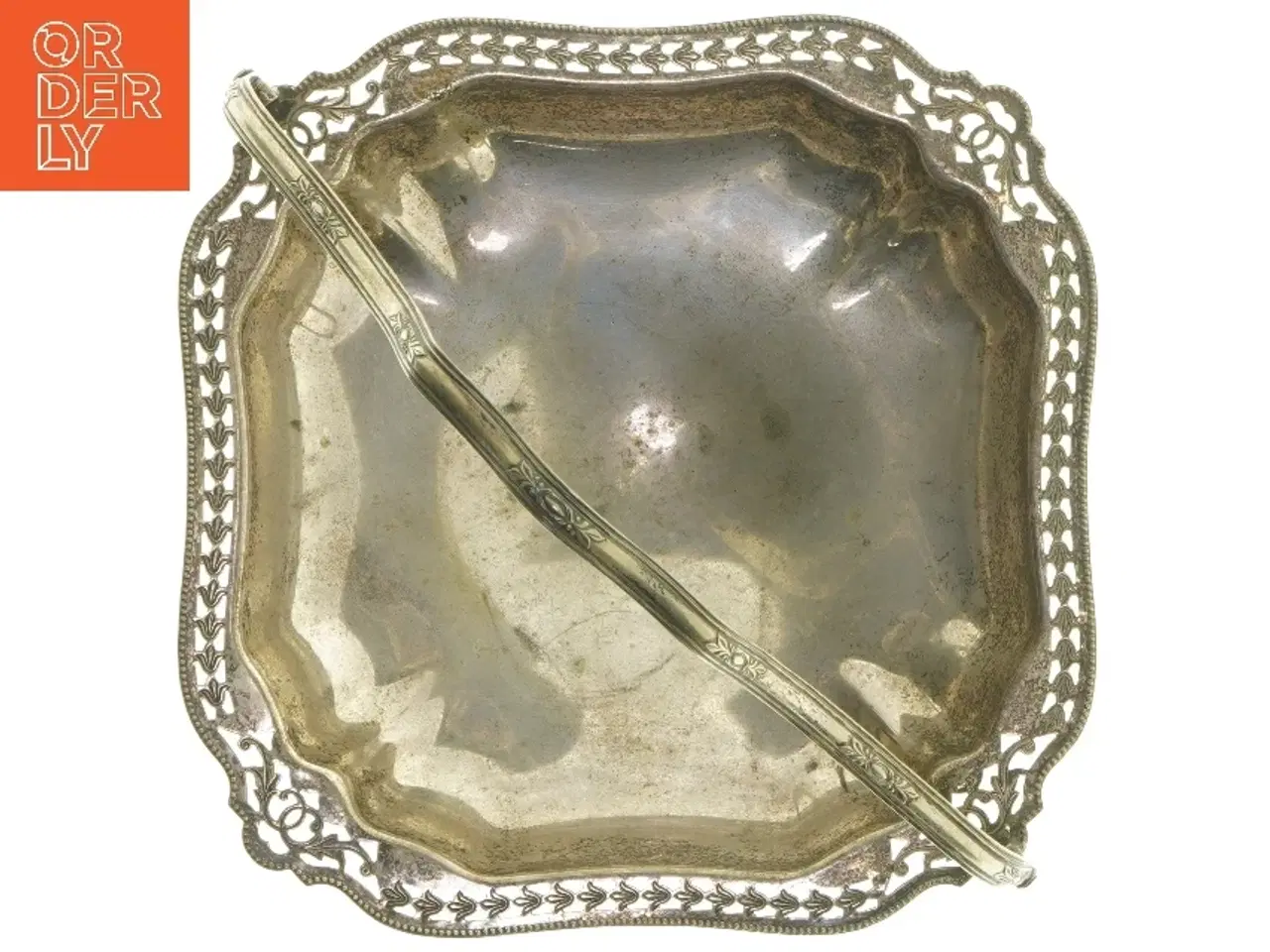 Billede 4 - Vintage sølvfad med håndtag (str. Ø 23 cm)