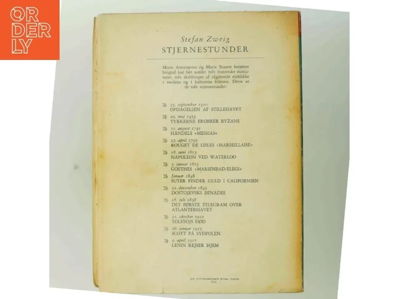 Billede 3 - Stjernestunder af Stefan Zweig (Bog)