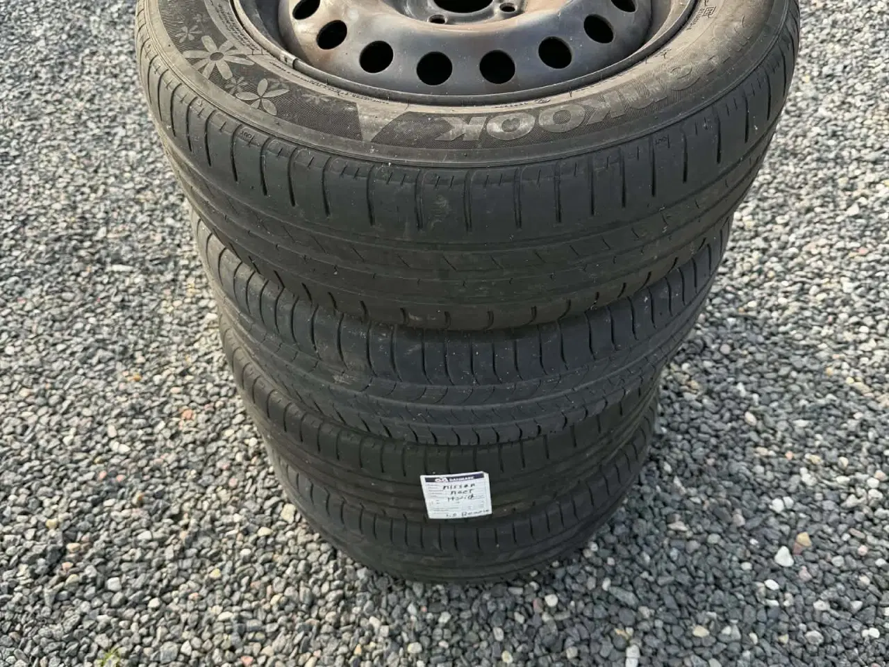 Billede 1 - 4 x 100 Stålfælge med Hankook sommerdæk