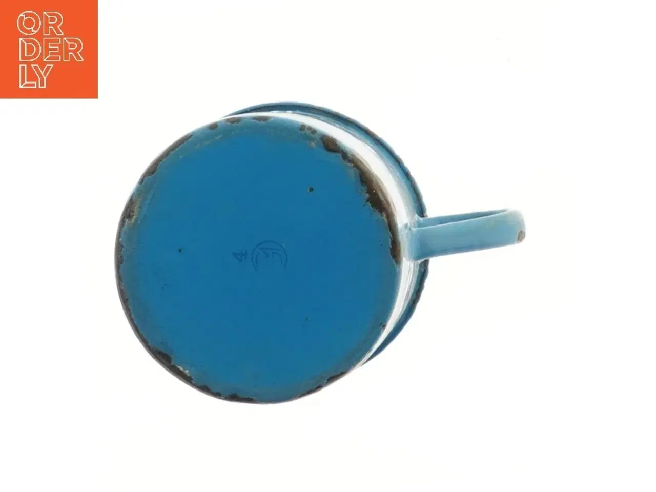 Billede 3 - Blå emaljekrus (str. Ø 11 cm længde 13,5 cm)