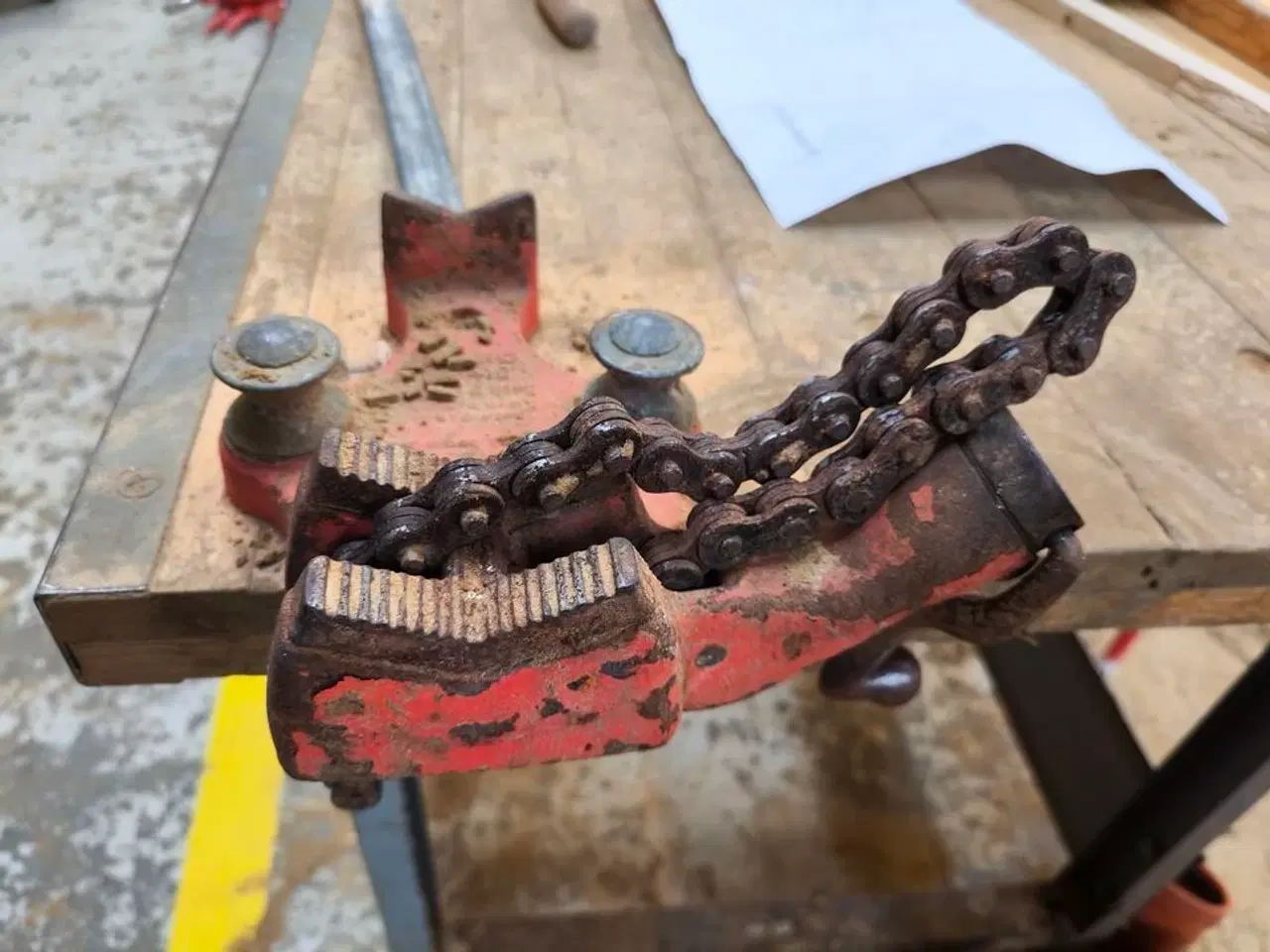 Billede 2 - Filebænk m. RIDGID kæberørholder