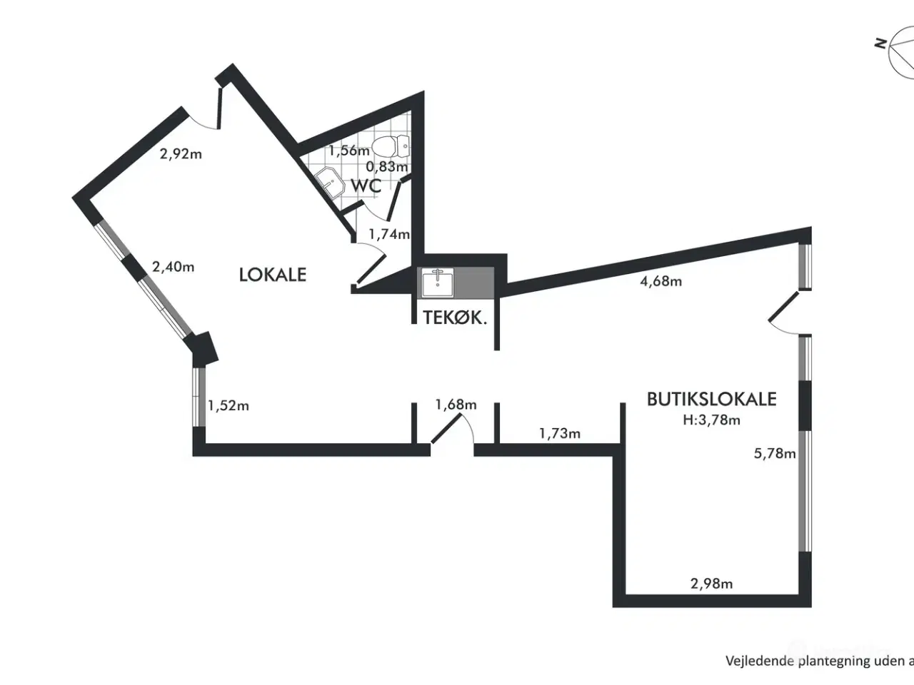 Billede 10 - 73 m² chamerende lejemål med flot lysindfald.