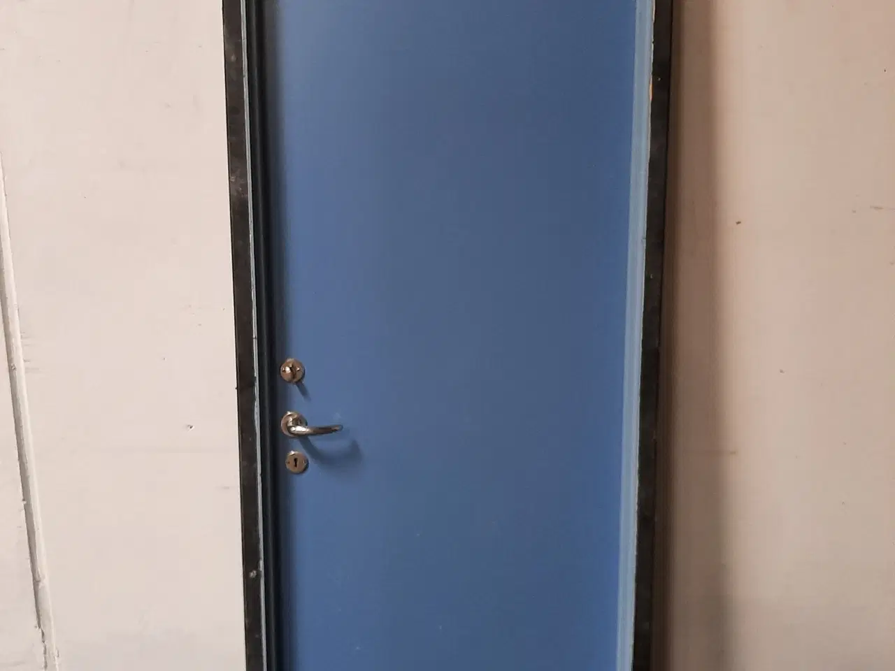 Billede 5 - Indvendig dør, træ, 820x95x2050mm, venstrehængt, blå