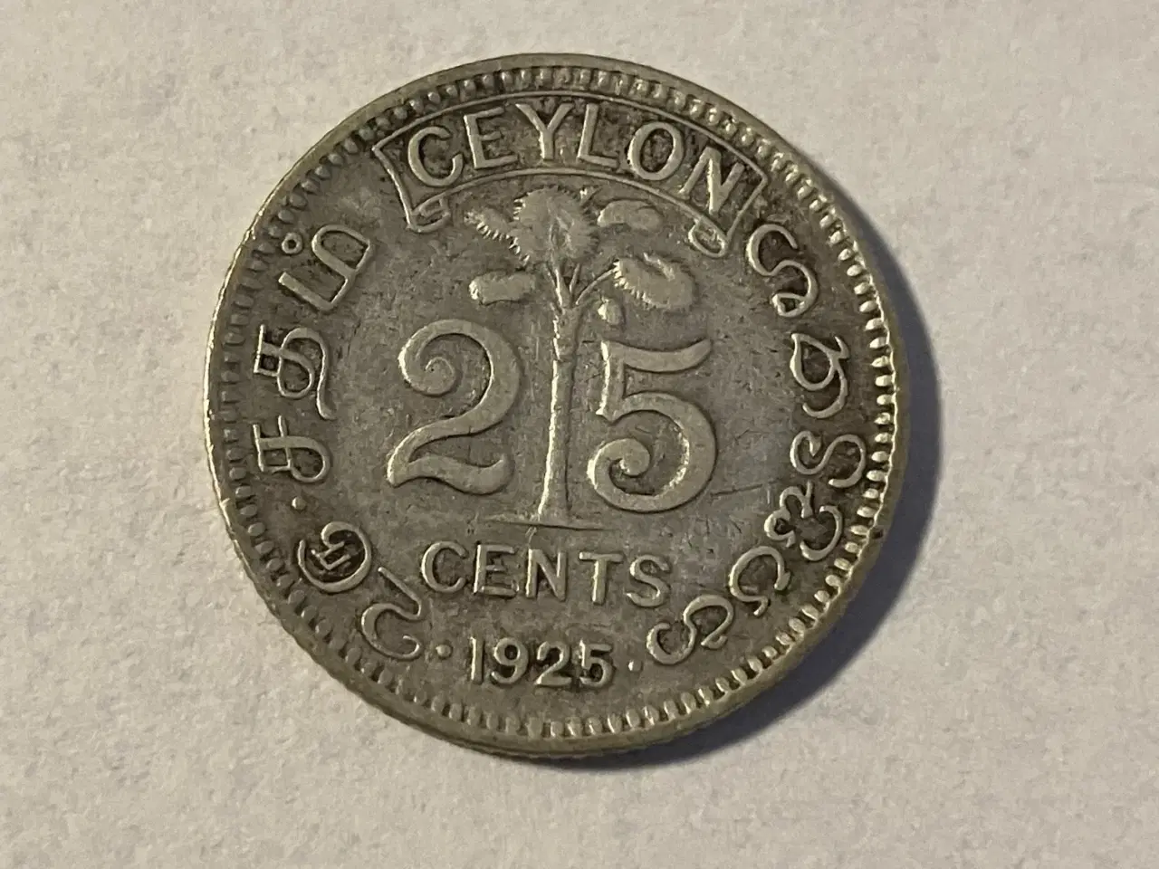 Billede 1 - 25 Cents Ceylon 1925