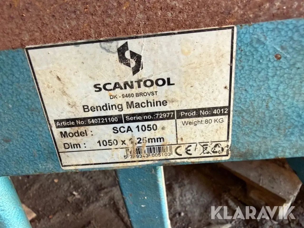 Billede 10 - Kantbukker /Pladebukker Scantool SCA 1050