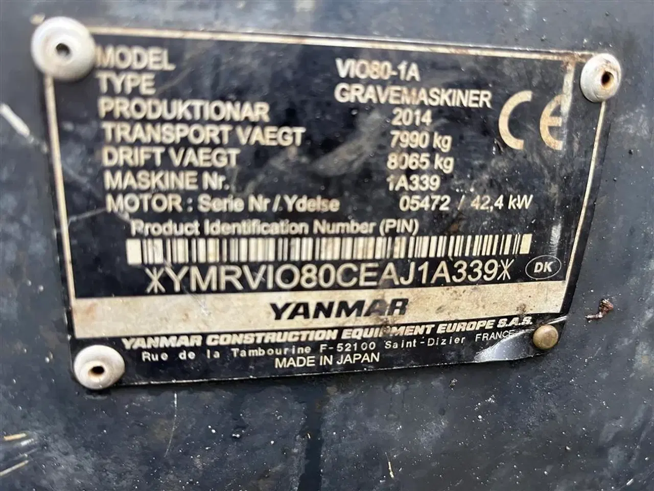 Billede 14 - Yanmar ViO80 -1A 8tons maskine med hydraulisk hurtigskifte