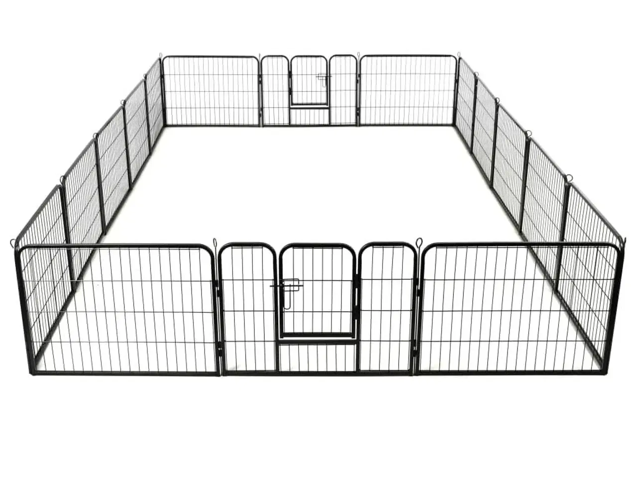 Billede 6 - Løbegård til hunde 16 paneler stål 60 x 80 cm sort
