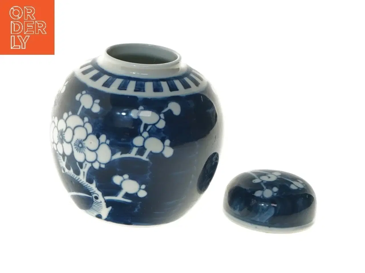 Billede 5 - Gammel kinesisk ingefærkrukke med låg (højde 11,5 cm)