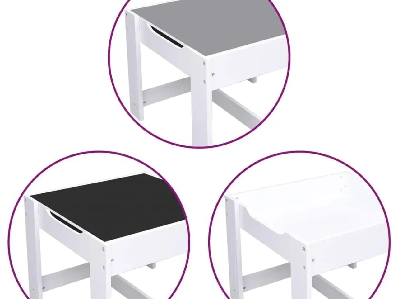 Billede 9 - Børnebord med 2 stole MDF hvid