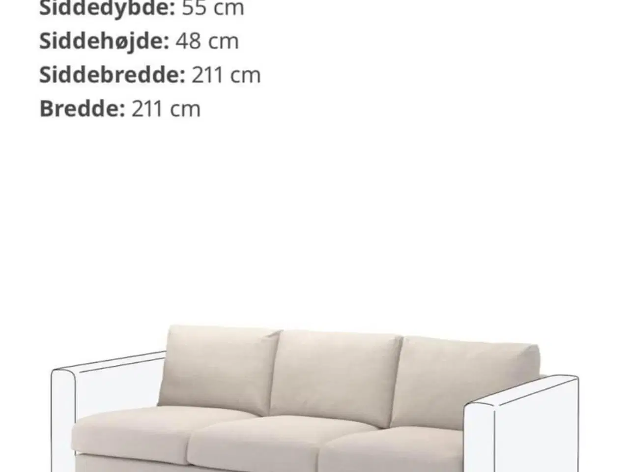 Billede 3 - Vimle chaiselong sofa IKEA