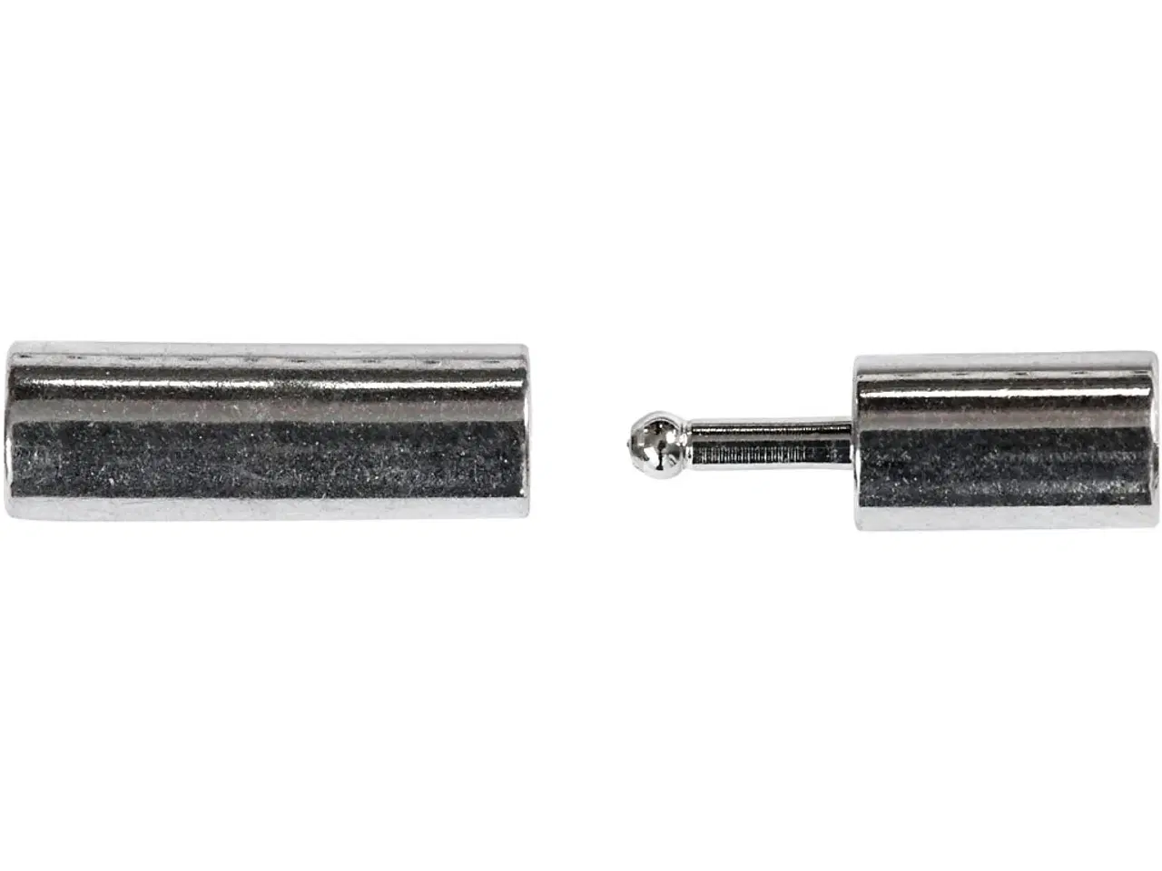 Billede 1 - Magnetlås, str. 3x14 mm, hulstr. 2 mm, forsølvet, 40stk./ 1 pk.