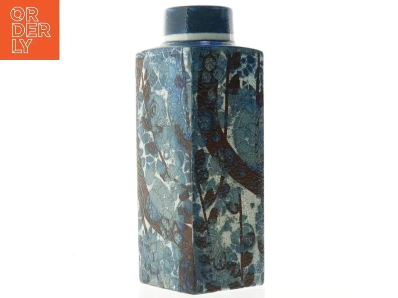 Billede 1 - Blå glaseret keramik vase fra Royal Copenhagen (str. 22 cm)