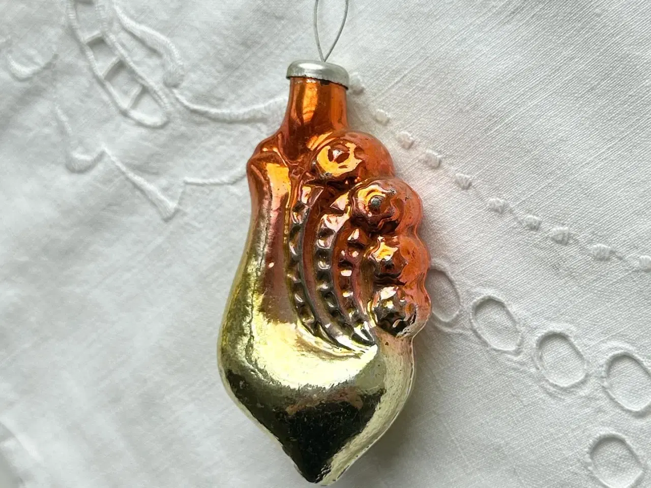 Billede 4 - Vintage glaspynt, hane, orange