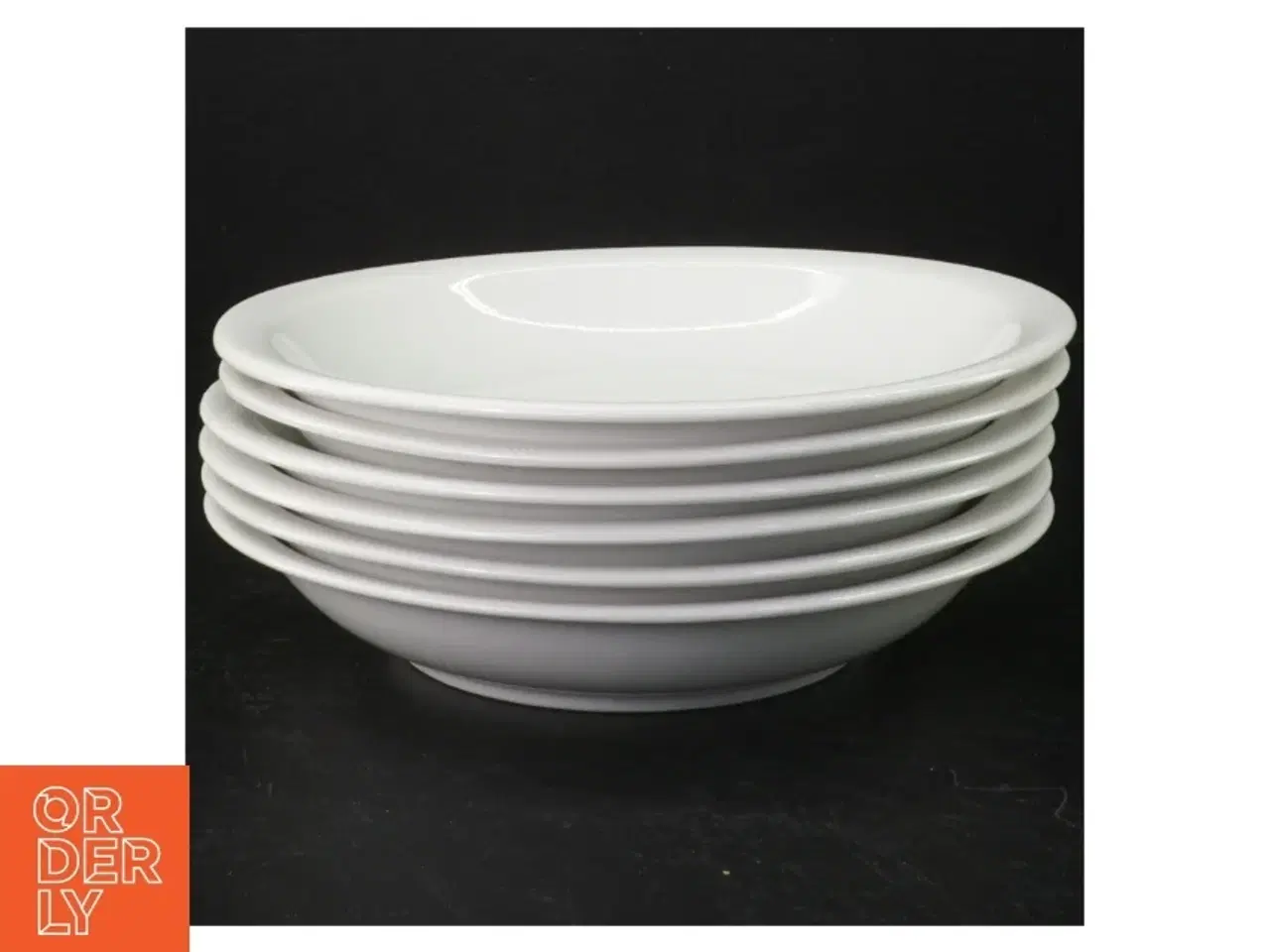 Billede 1 - 6 pastatallerkener/dybe tallerkener, hvidt porcelæn(str. 20 cm)