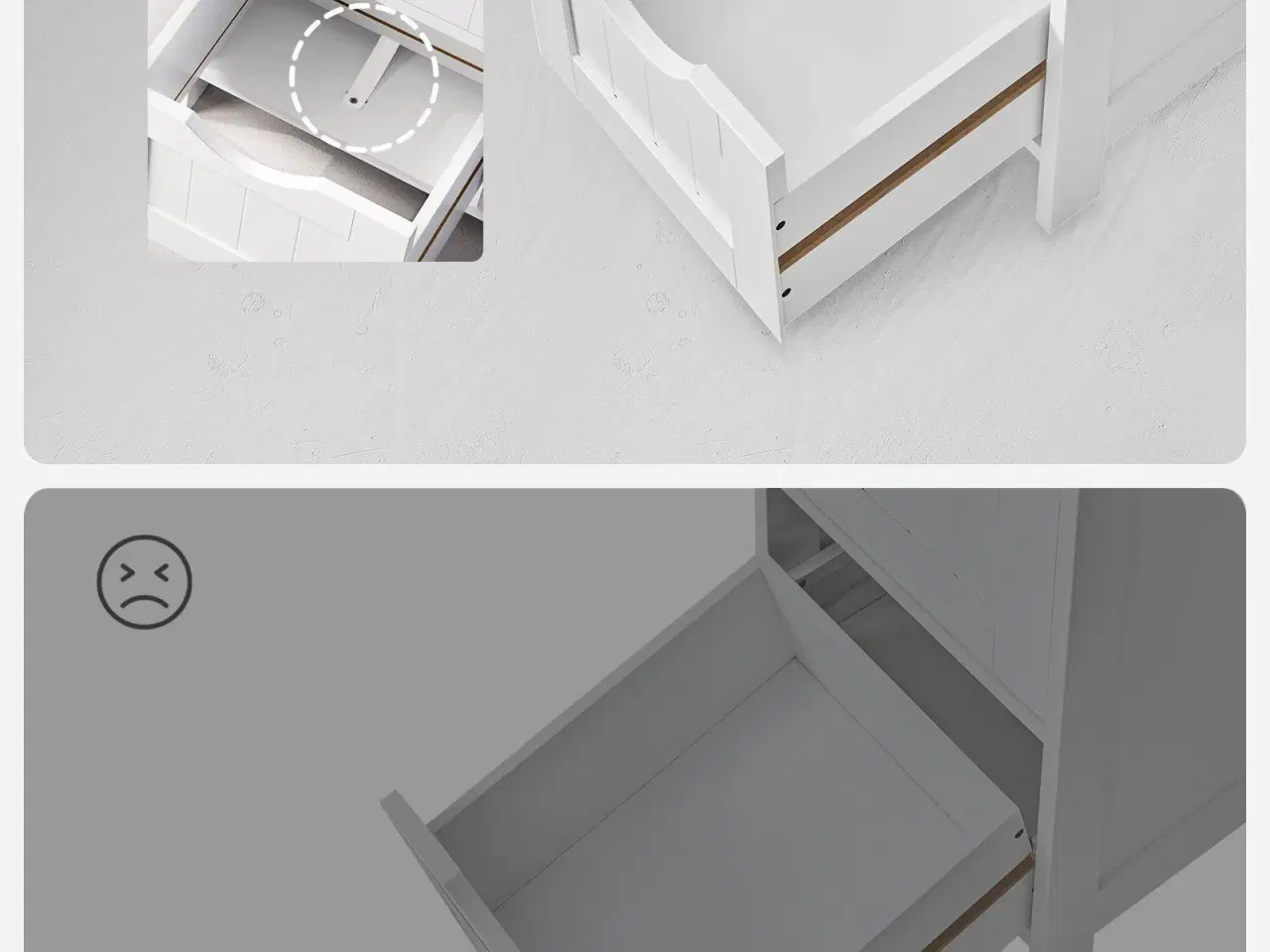 Billede 4 - Opbevaringsskab med skuffer 4 skuffer, 30 × 30 × 82 cm, hvid