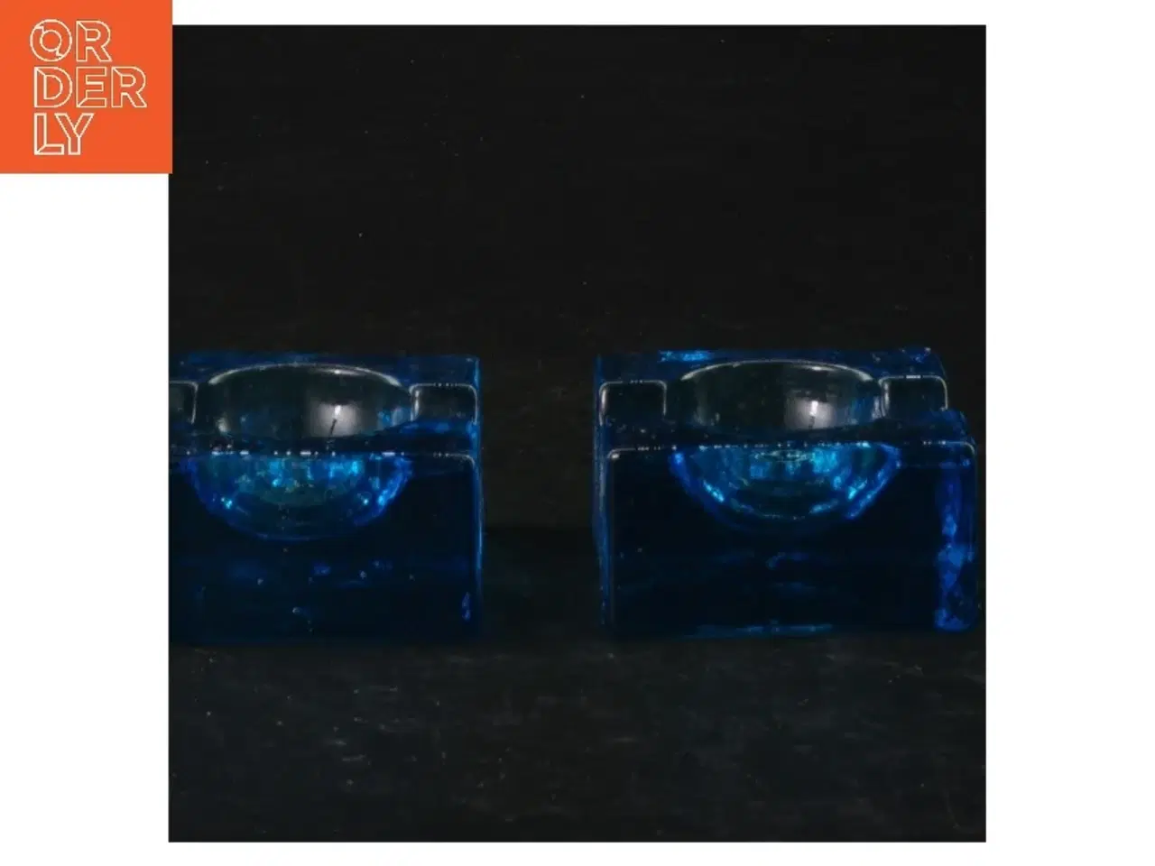 Billede 2 - Blå glaslysestager (str. 5 cm)