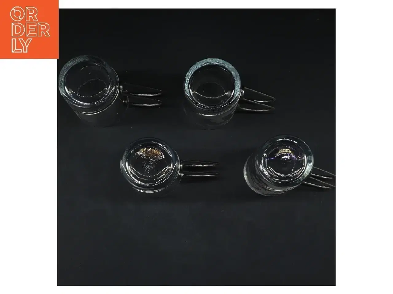 Billede 2 - 4 gløgg glas med metalhåndtag (str. 4 stk Ø 6 cm højde 13,5 cm)