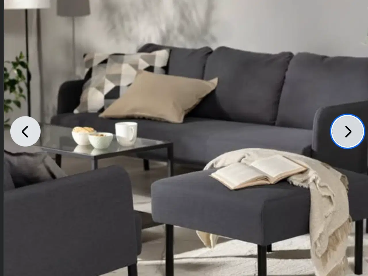 Billede 1 - 2 & 3 pers. sofa m. puf