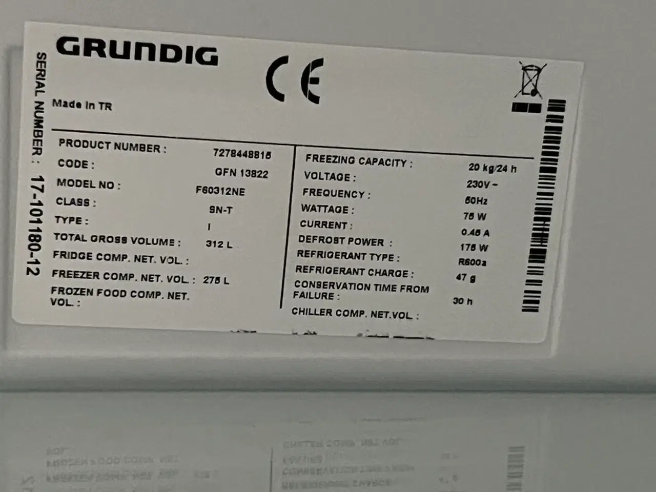 Billede 5 - Fryseskab GRUNDIG F60312NE