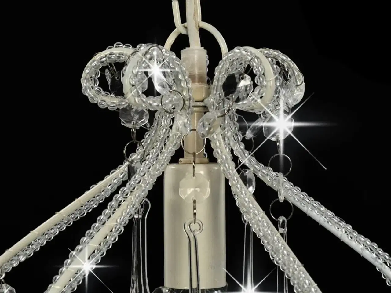 Billede 4 - Loftlampe med perler rund E14 hvid