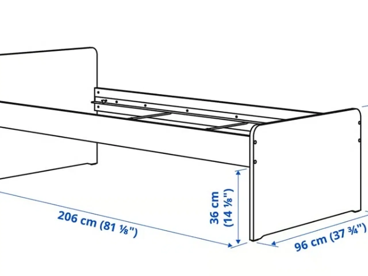 Billede 3 - Hvid IKEA seng med madras og skuffer