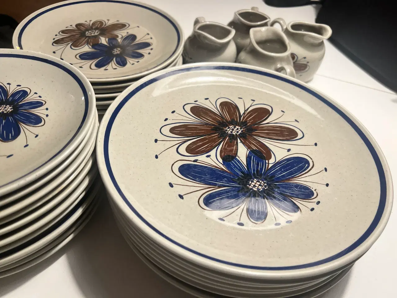 Billede 5 - Stavangerflint Blå Blomst Tallerken Sæt Keramik