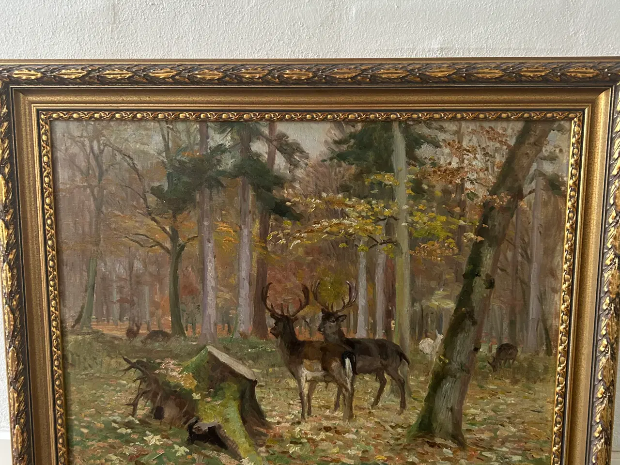 Billede 3 - Maleri med 2 hjorte. 