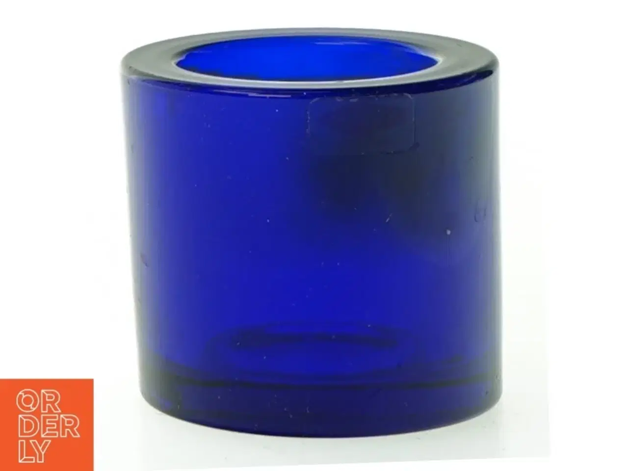 Billede 1 - Lysestage i blåt glas (str. 6 cm)