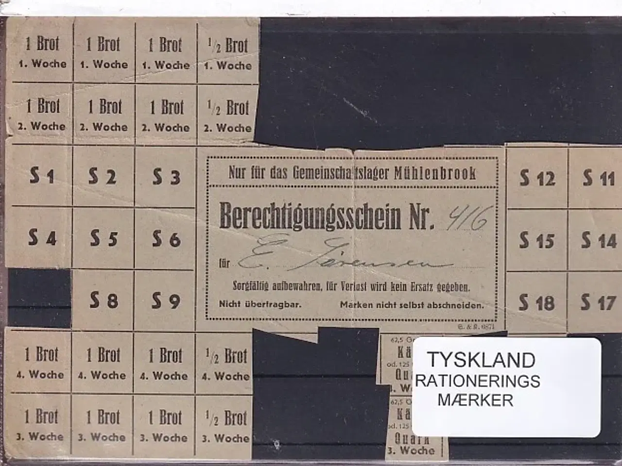 Billede 1 - Tyskland - Rationeringsmærker - 2. Verdenskrig