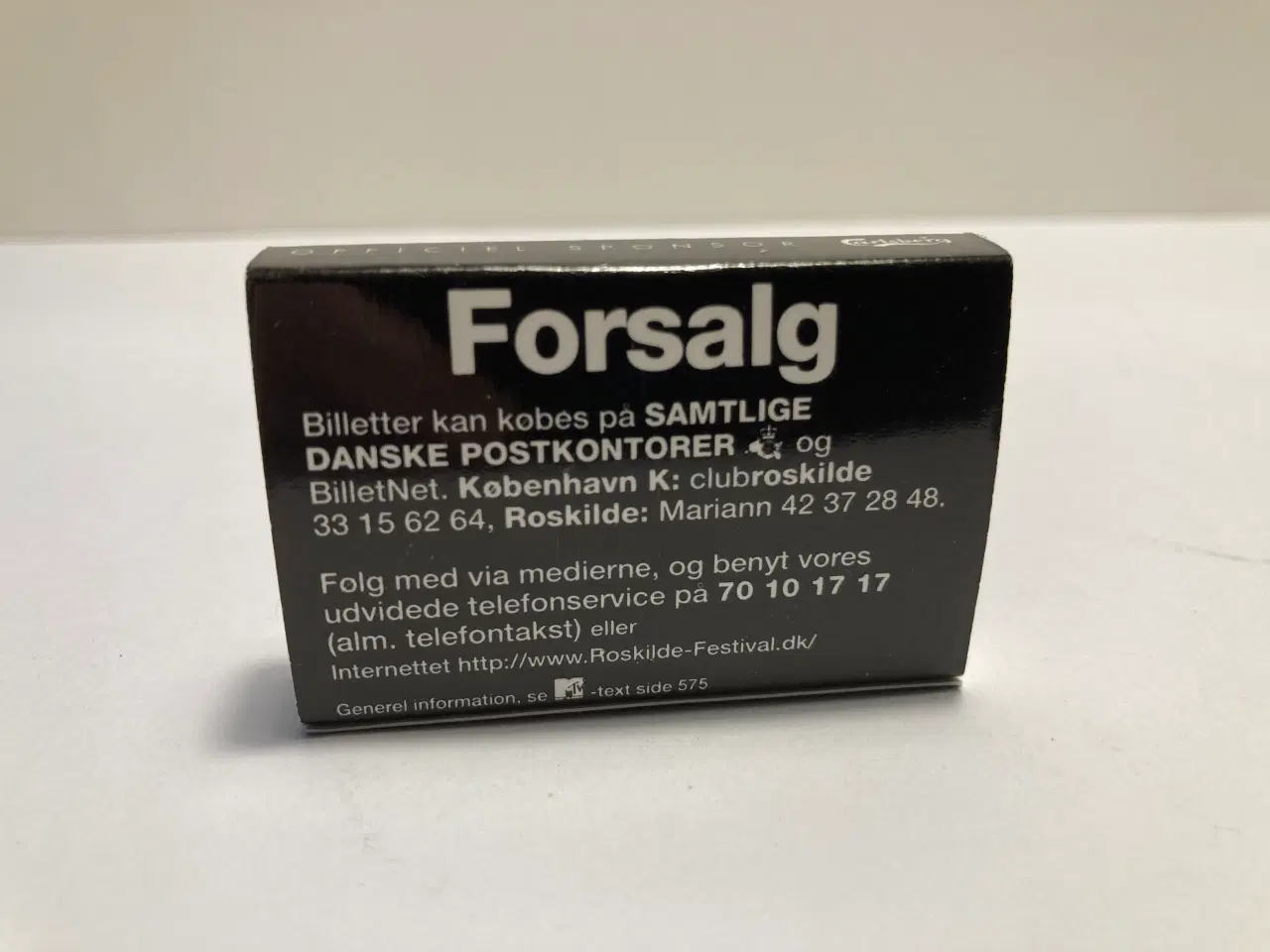 Billede 3 - TÆNDSTIK ÆSKE - ROSKILDE FESTIVAL ‘96