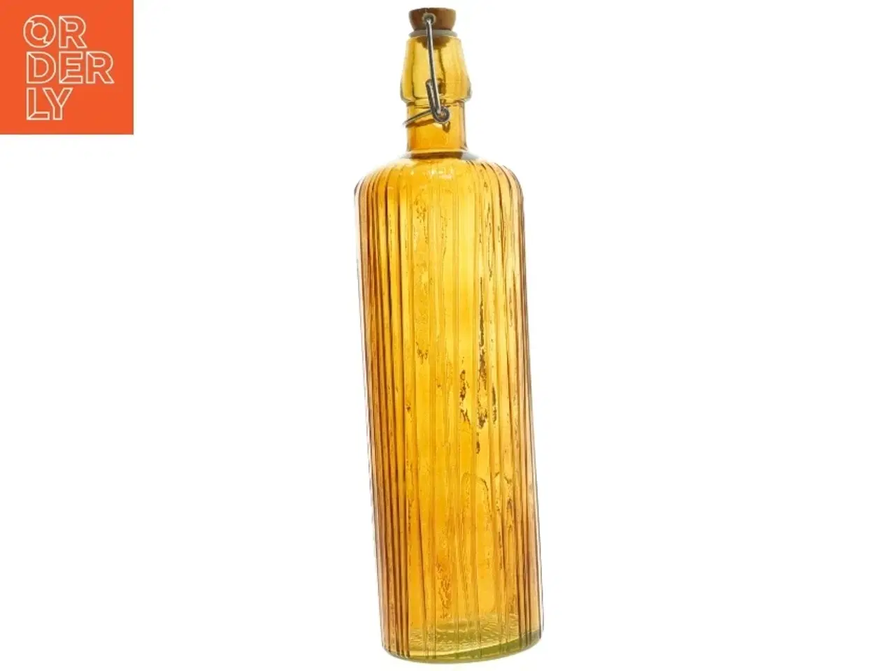 Billede 2 - Amber glasflaske med patentlåg (str. 33 cm)