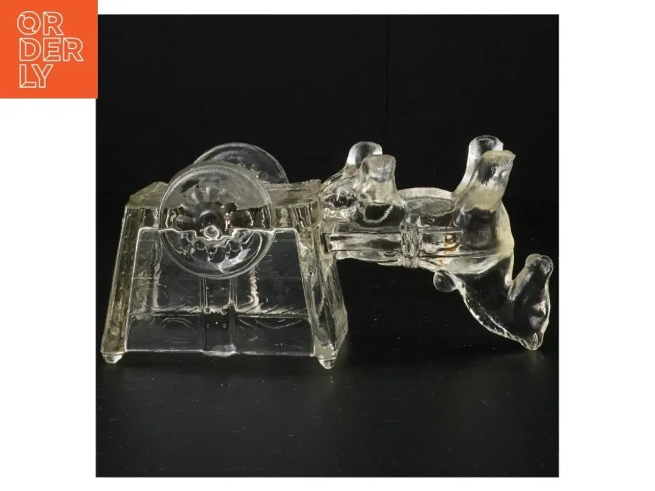Billede 2 - Vintage Hest med vogn i Presset Glas (str. 23 x 9 x 11 cm)