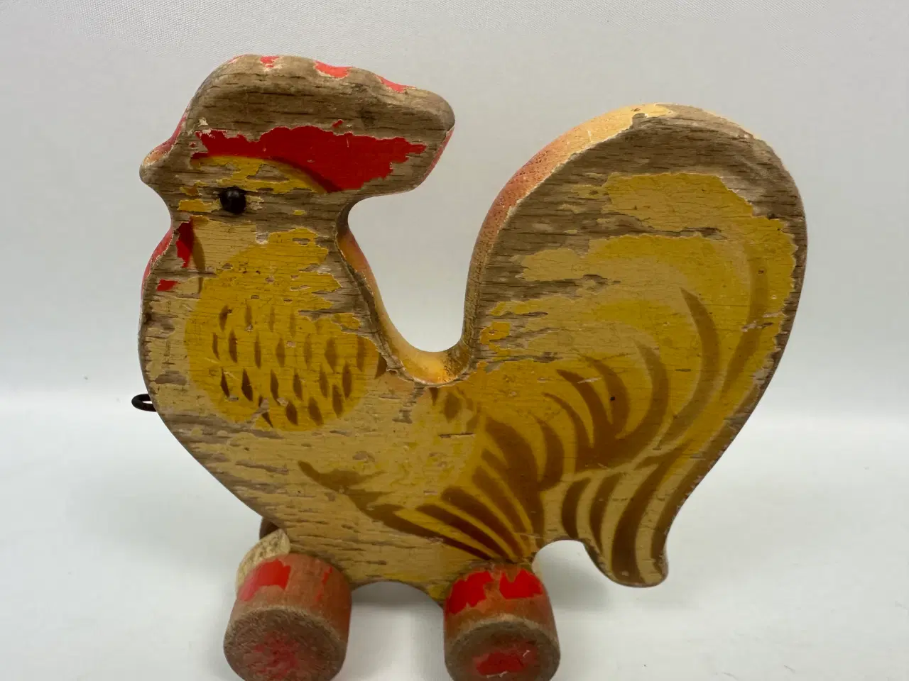 Billede 4 - Vintage hane på hjul i træ (GECEVO)