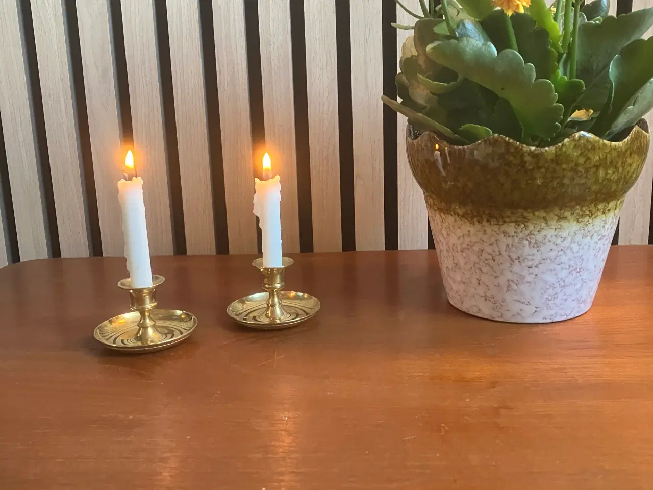 Billede 1 - Antikke rejse lysestager i messing