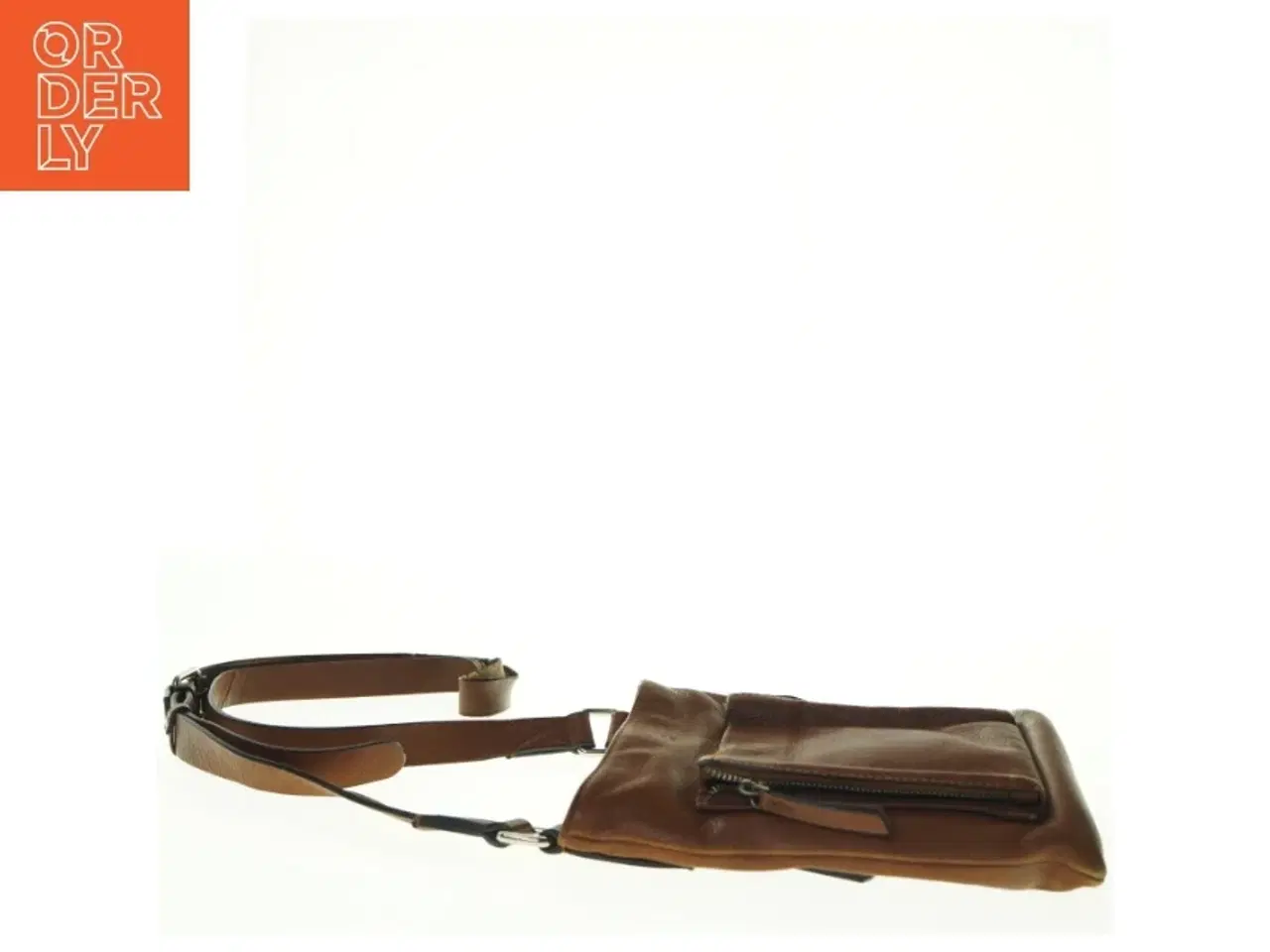 Billede 3 - Lædertaske med skulderrem fra Adax (str. 25 x 20 cm)
