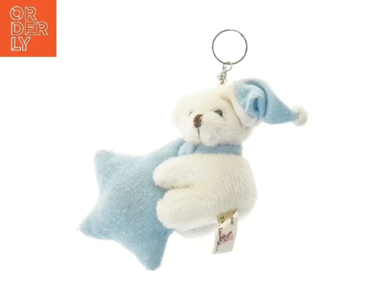 Billede 1 - Bamse nøglering med blå stjerne fra House Of Teddy (str. 15x11 cm)