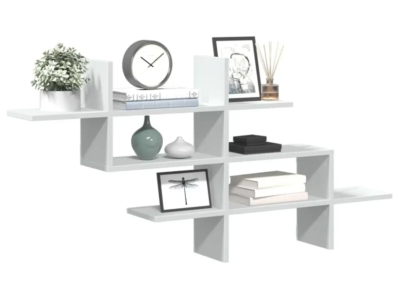 Billede 1 - Væghylde 124,5x18x60,5 cm konstrueret træ hvid