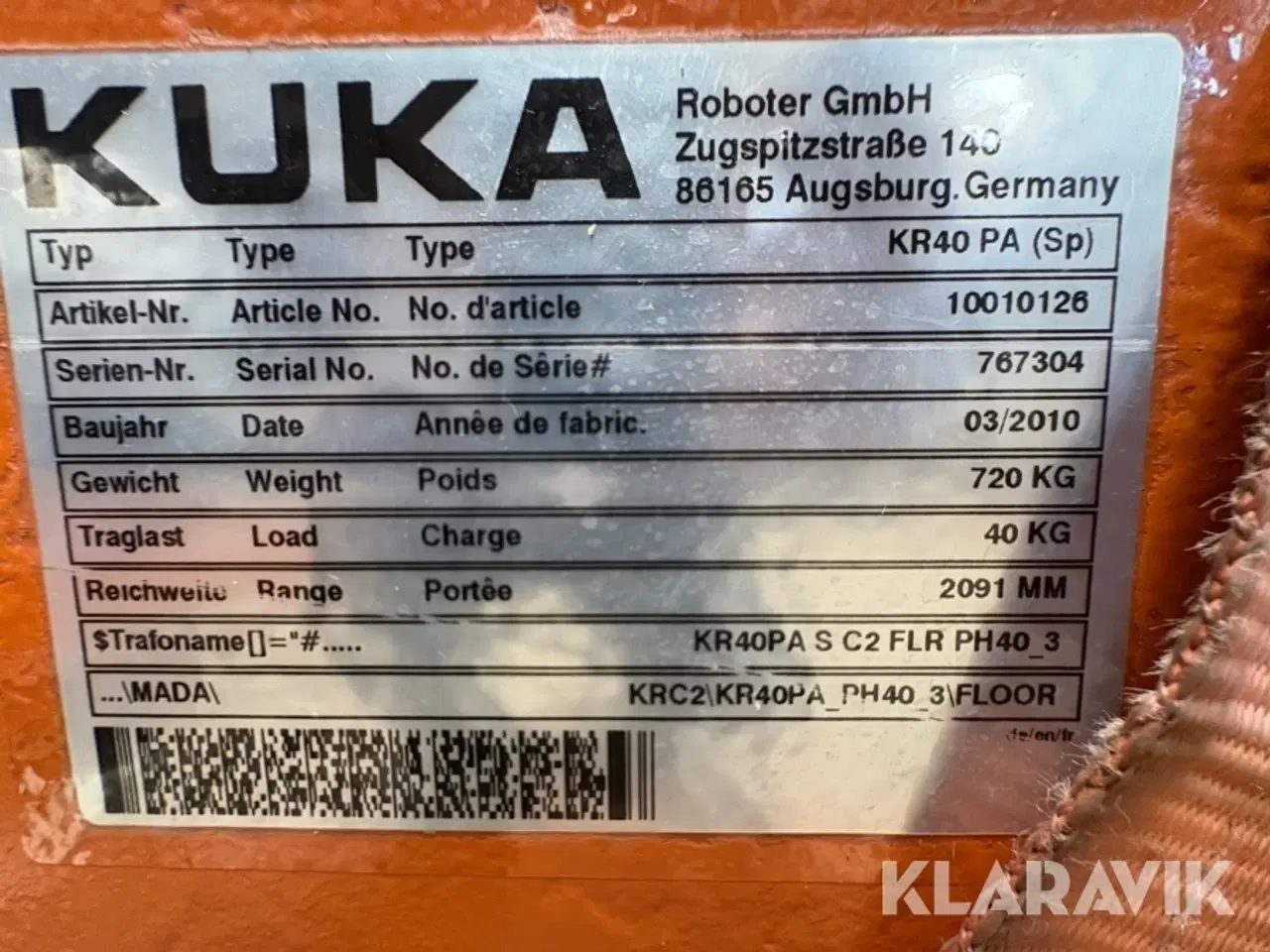 Billede 5 - Robot arm Kuka Kr40pa